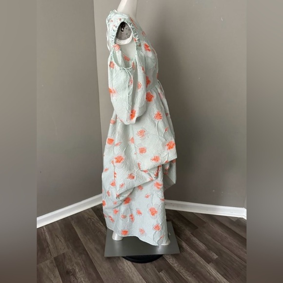 Cecilie Bahnsen Dress - Fenja Cold-Shoulder Midi Dress - Size 4 - Picture 9 of 12